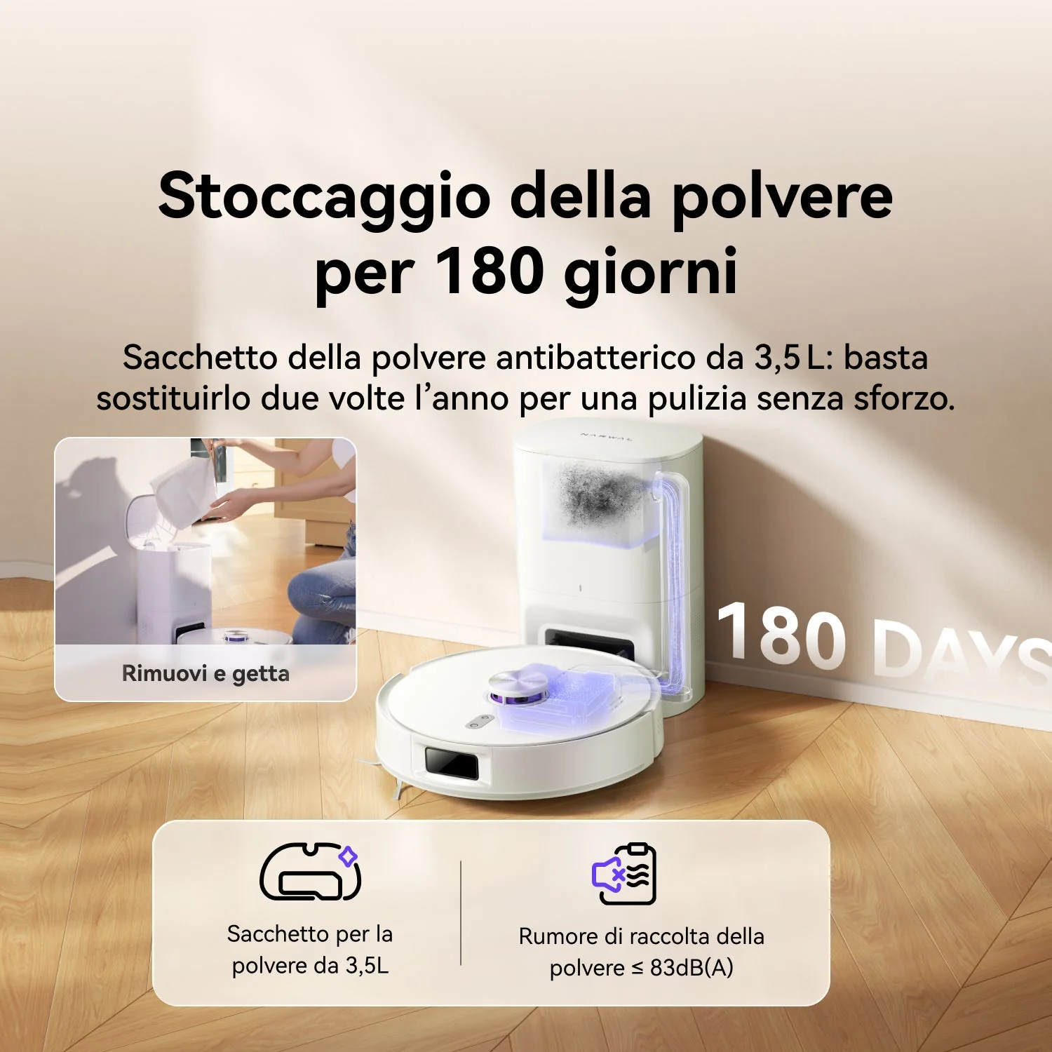 Robot aspirapolvere e lavapavimenti